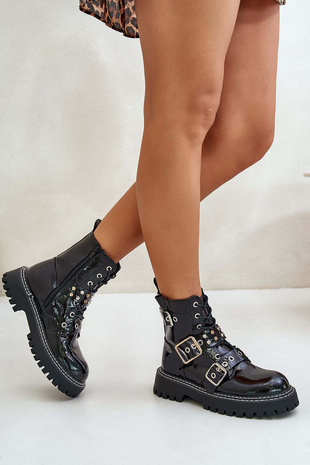 TEEK - Black Zip Laced Buckle Boots SHOES TEEK MH   