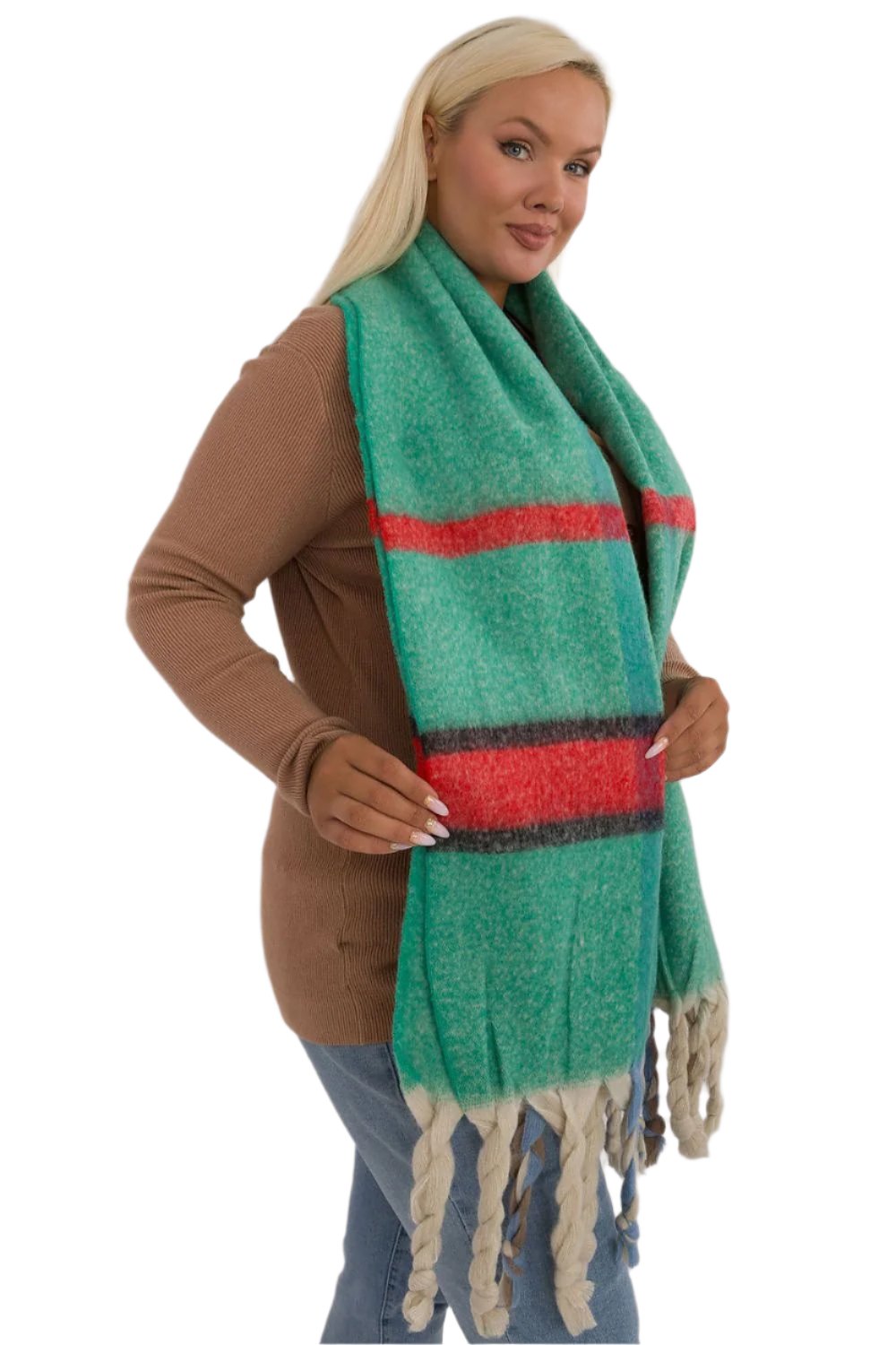 TEEK - Big Plaid Fringe Scarf SCARF TEEK MH   