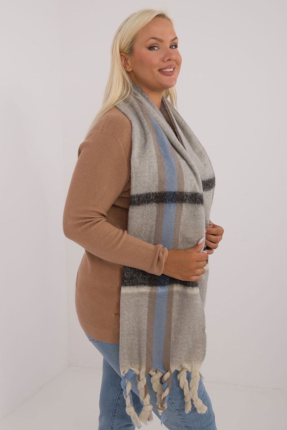 TEEK - Big Plaid Fringe Scarf SCARF TEEK MH   