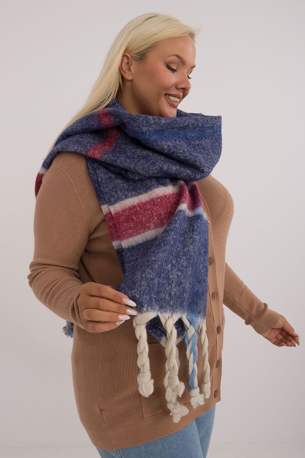 TEEK - Big Plaid Fringe Scarf SCARF TEEK MH   