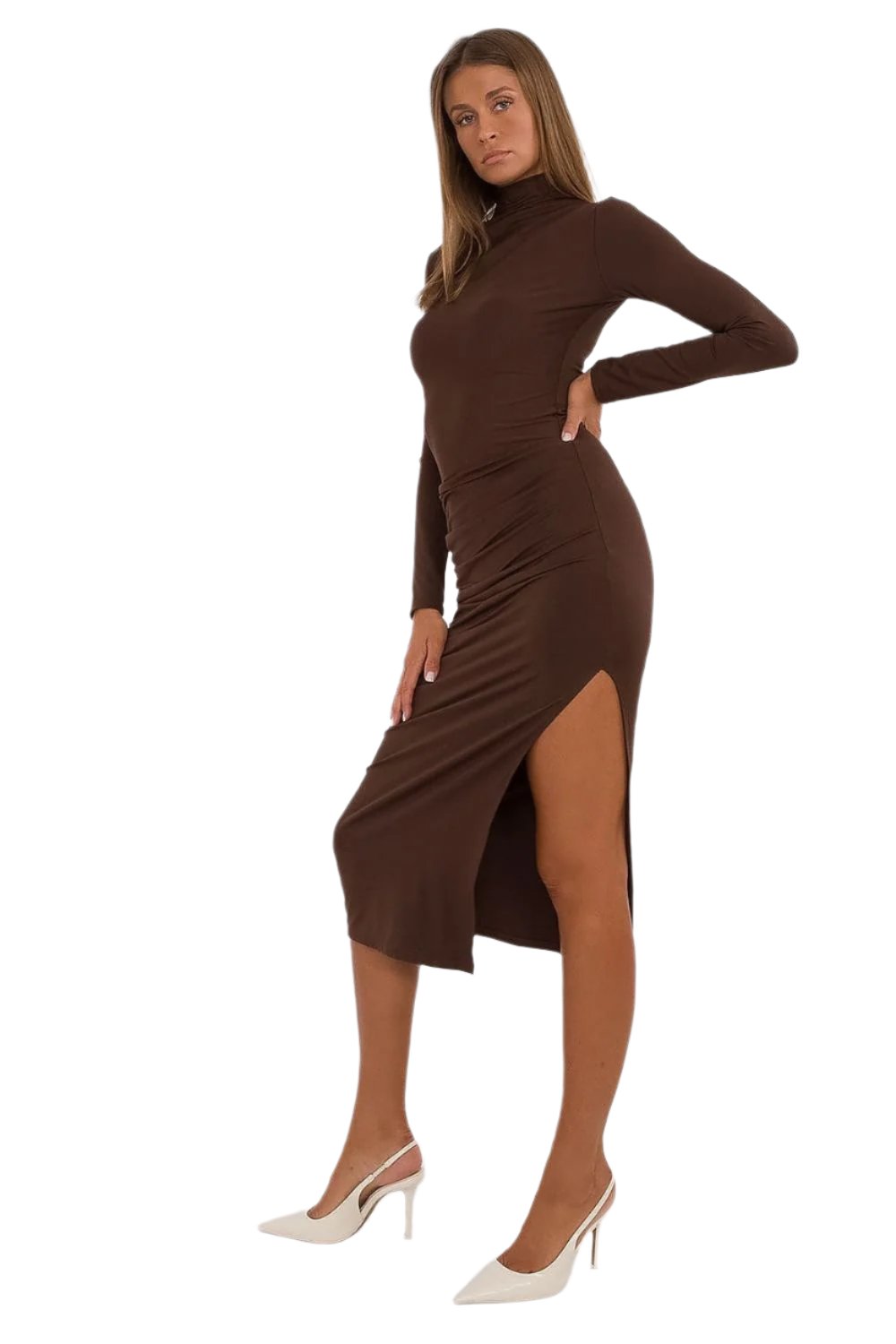 TEEK - Turtleneck Pencil Dress DRESS TEEK MH brown S/M 