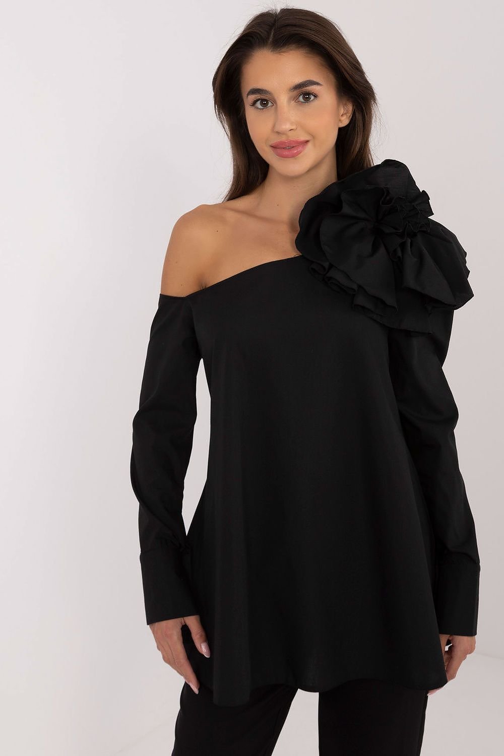 TEEK - Big Bloom Off-Shoulder Blouse TOPS TEEK MH black S 