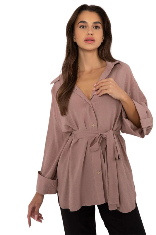 TEEK - Buttoned Belted Shirt  TEEK MH beige S/M 