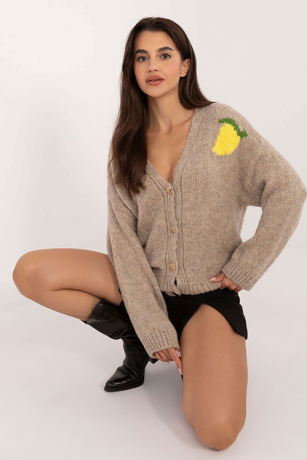 TEEK - Simple Lemon Button Up Cardigan SWEATER TEEK MH one-size-fits-all  