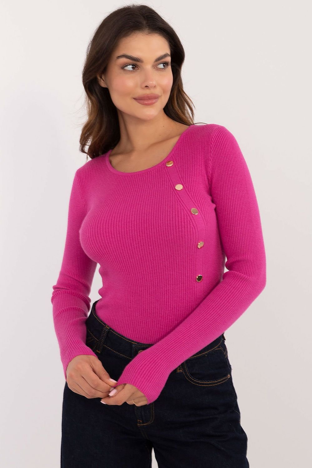 TEEK - Button Detail Side Long Sleeve Top TOPS TEEK MH pink 3 S/M 