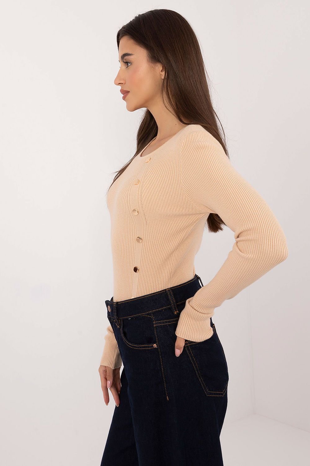 TEEK - Button Detail Side Long Sleeve Top TOPS TEEK MH   