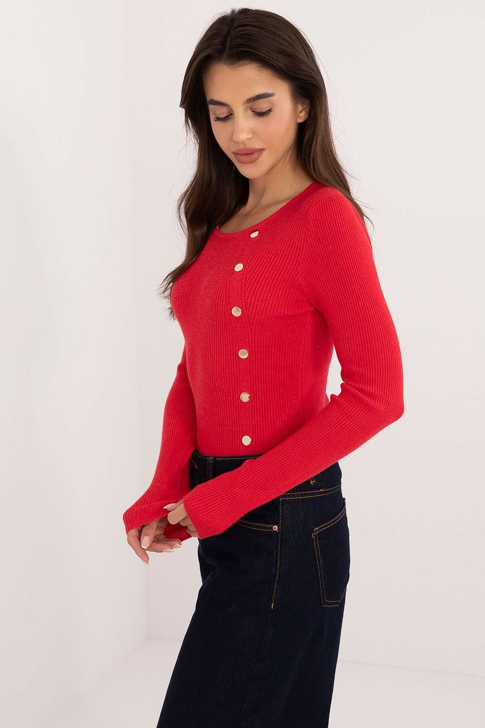 TEEK - Button Detail Side Long Sleeve Top TOPS TEEK MH   