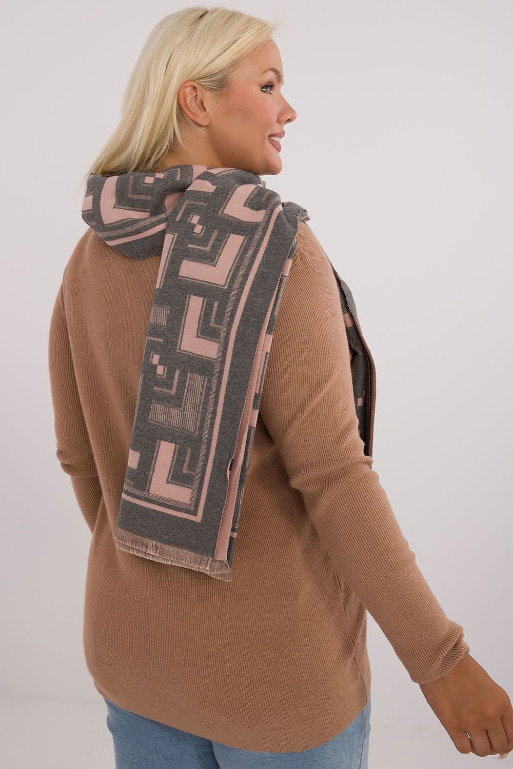 TEEK - Abstract Design Fringe Edge Scarf SCARF TEEK MH   