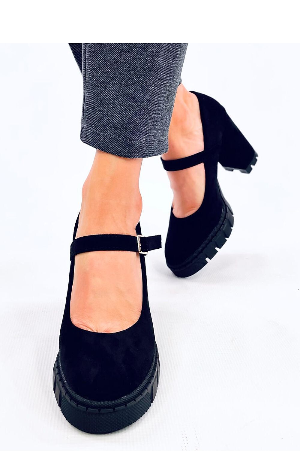 TEEK - Black Suede Touch Mary Platform Pumps SHOES TEEK MH   