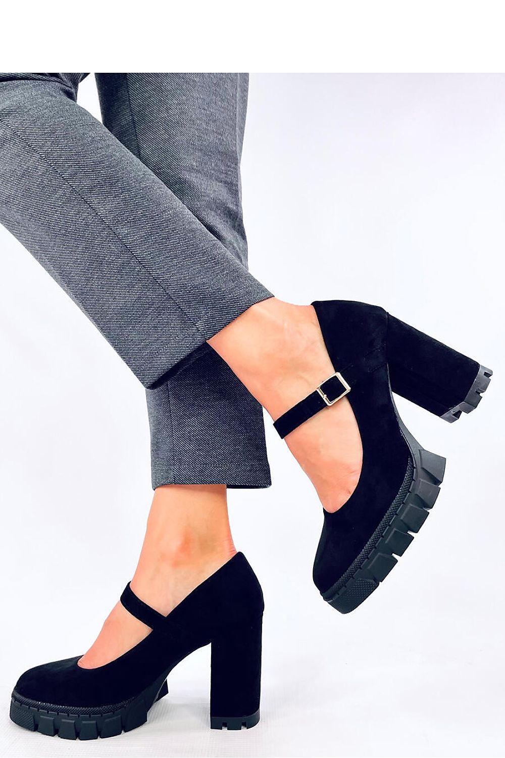 TEEK - Black Suede Touch Mary Platform Pumps SHOES TEEK MH 6.5  