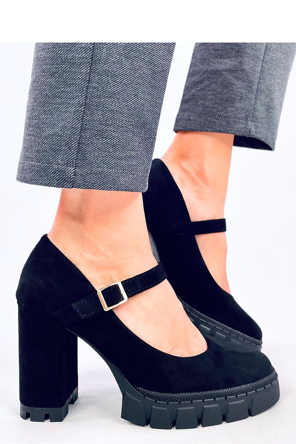 TEEK - Black Suede Touch Mary Platform Pumps SHOES TEEK MH   