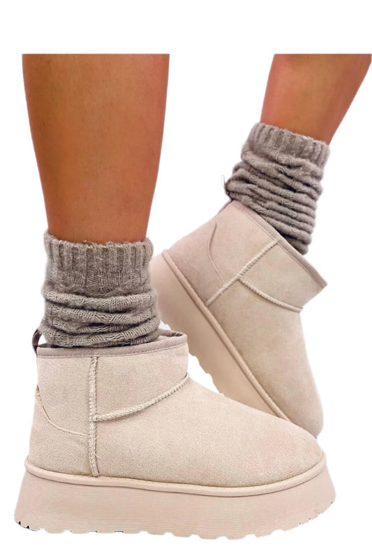 TEEK - Beige Platform Snow Lounge Boots SHOES TEEK MH   