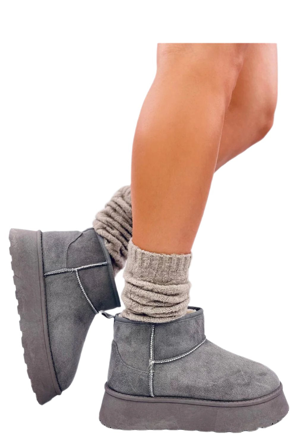 TEEK - Grey Platform Snow Lounge Boots SHOES TEEK MH   