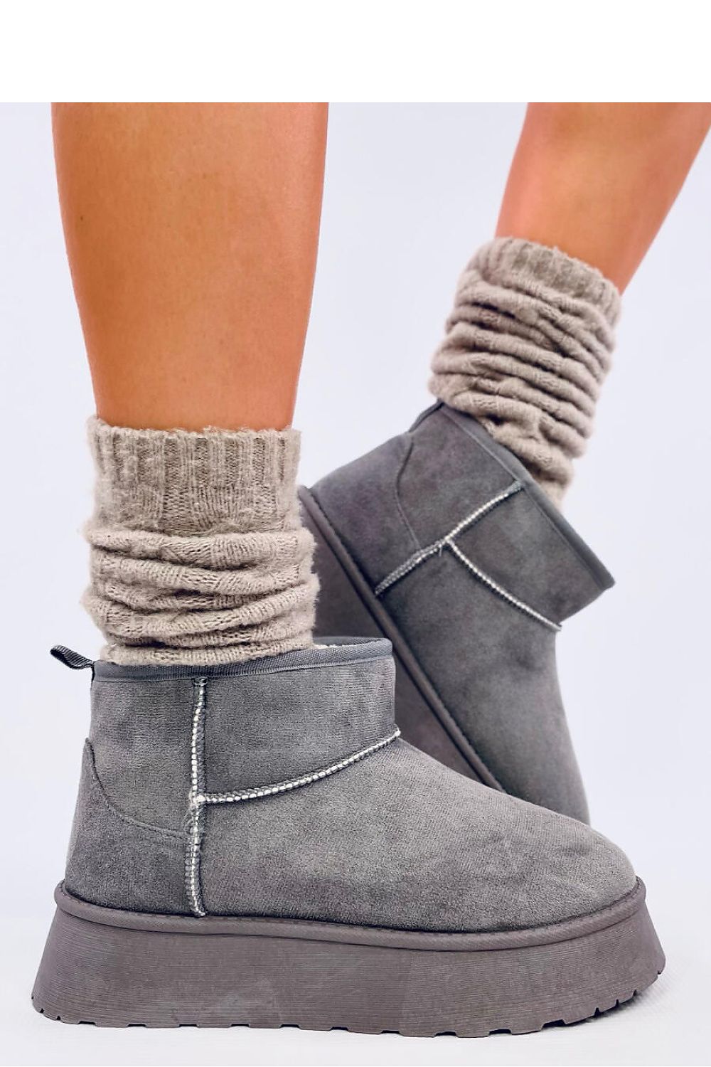 TEEK - Grey Platform Snow Lounge Boots SHOES TEEK MH   