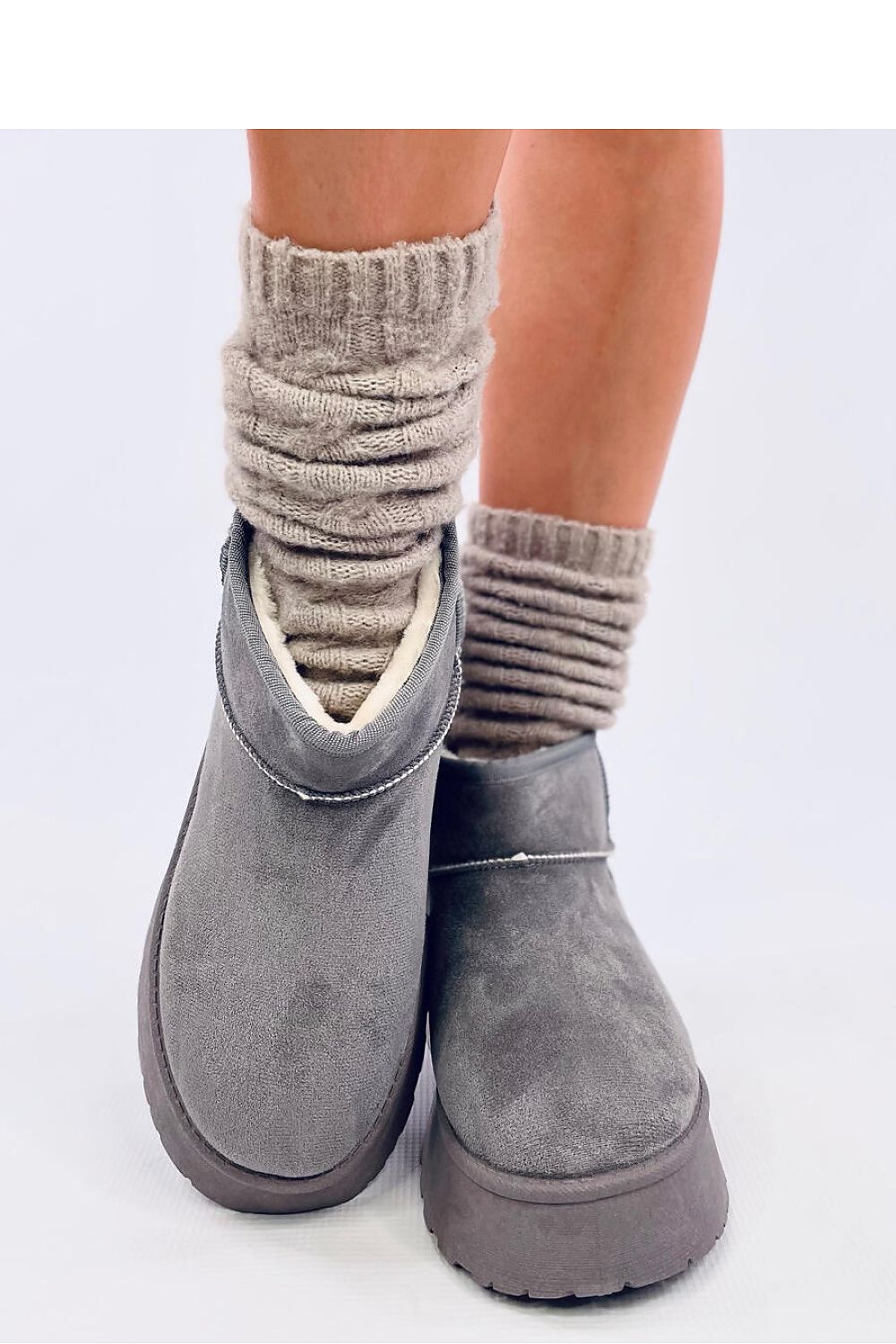 TEEK - Grey Platform Snow Lounge Boots SHOES TEEK MH 5.5  