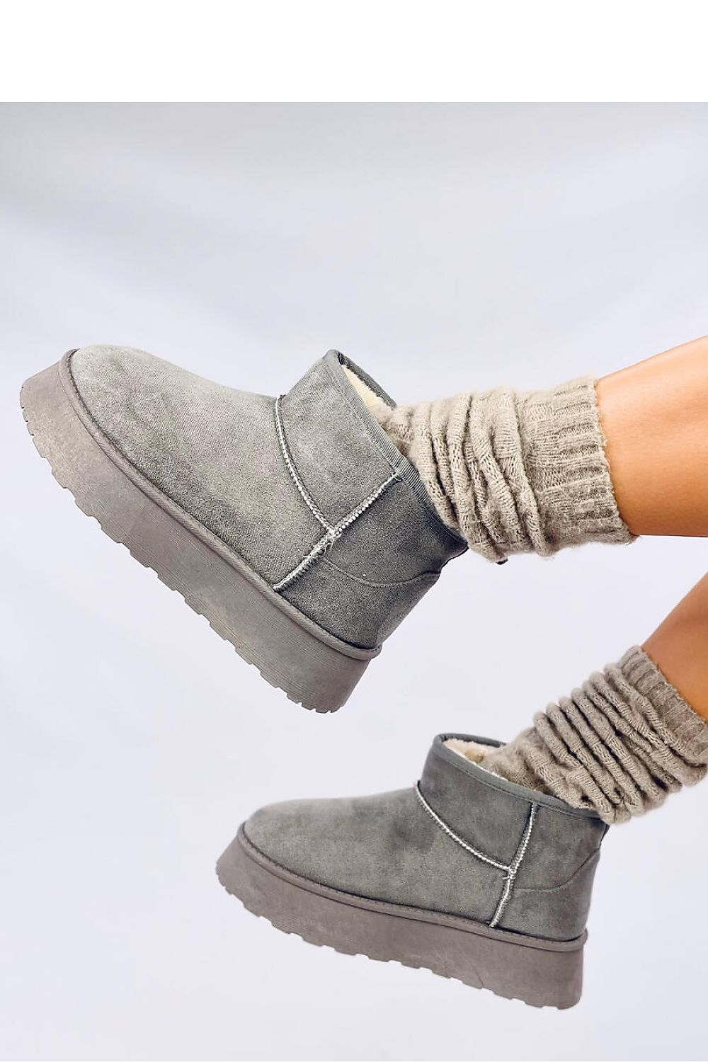 TEEK - Grey Platform Snow Lounge Boots SHOES TEEK MH   