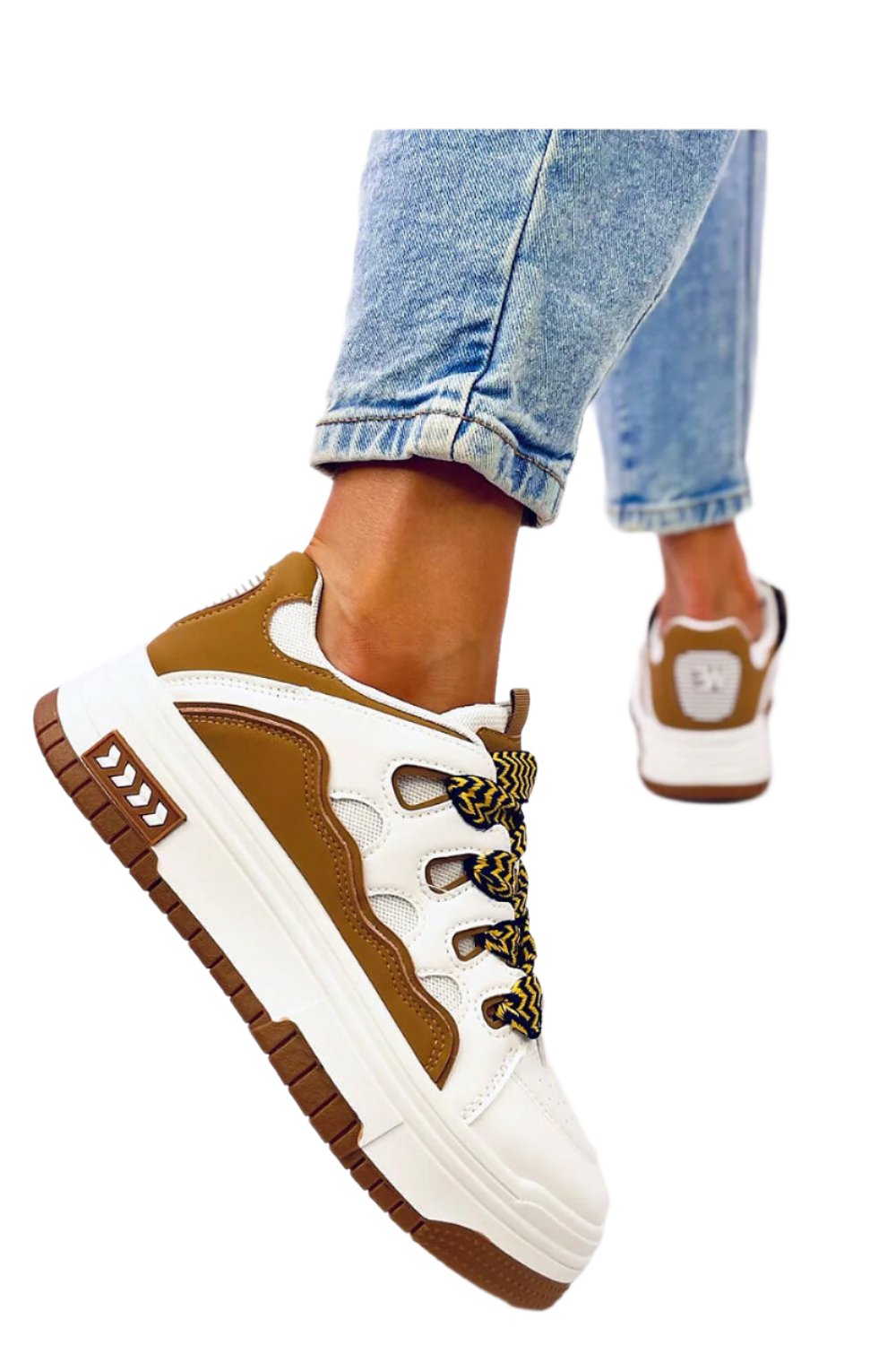 TEEK - Brown Thick Zaggered Laced Sneakers SHOES TEEK MH   