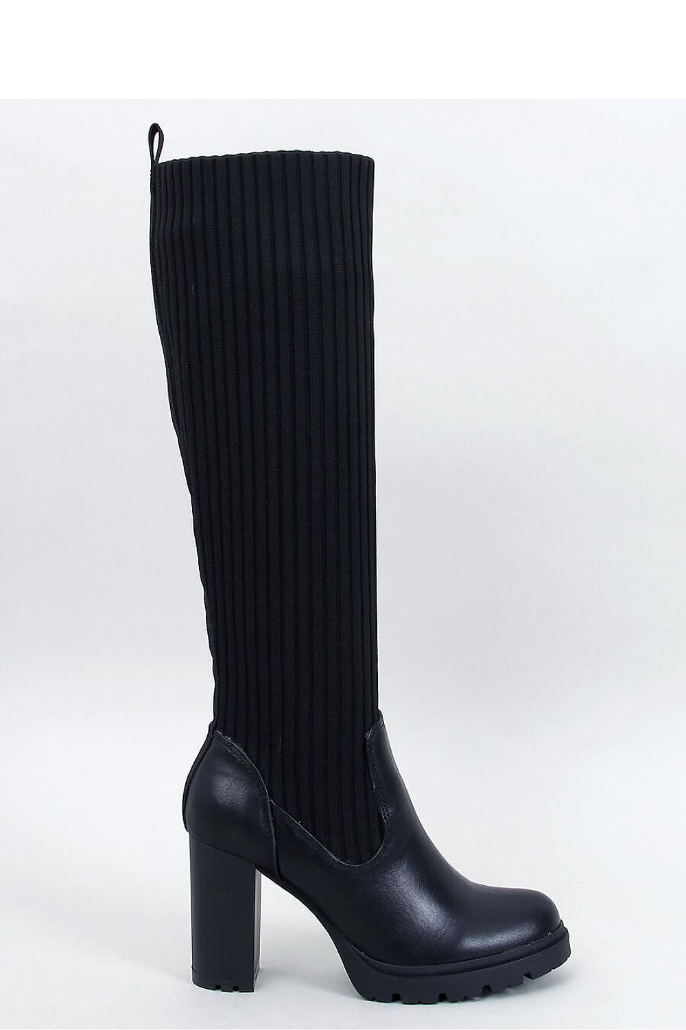 TEEK - Black Sock Leg Heel Boots SHOES TEEK MH 5.5  