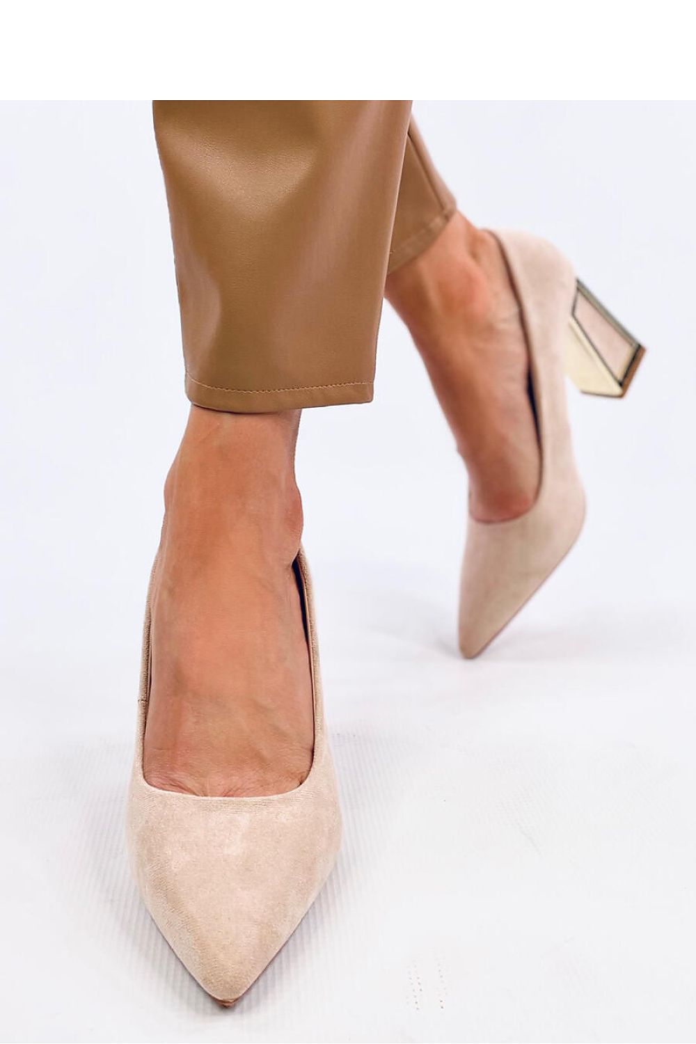 TEEK - Beige Vegan Leather Block Heel Pumps SHOES TEEK MH   