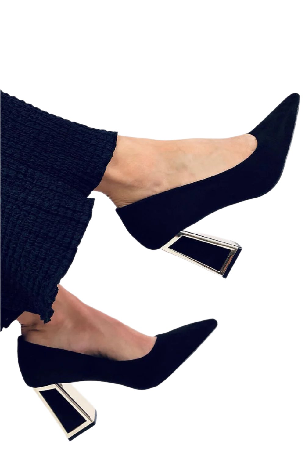 TEEK - Black Vegan Leather Block Heel Pumps SHOES TEEK FG   