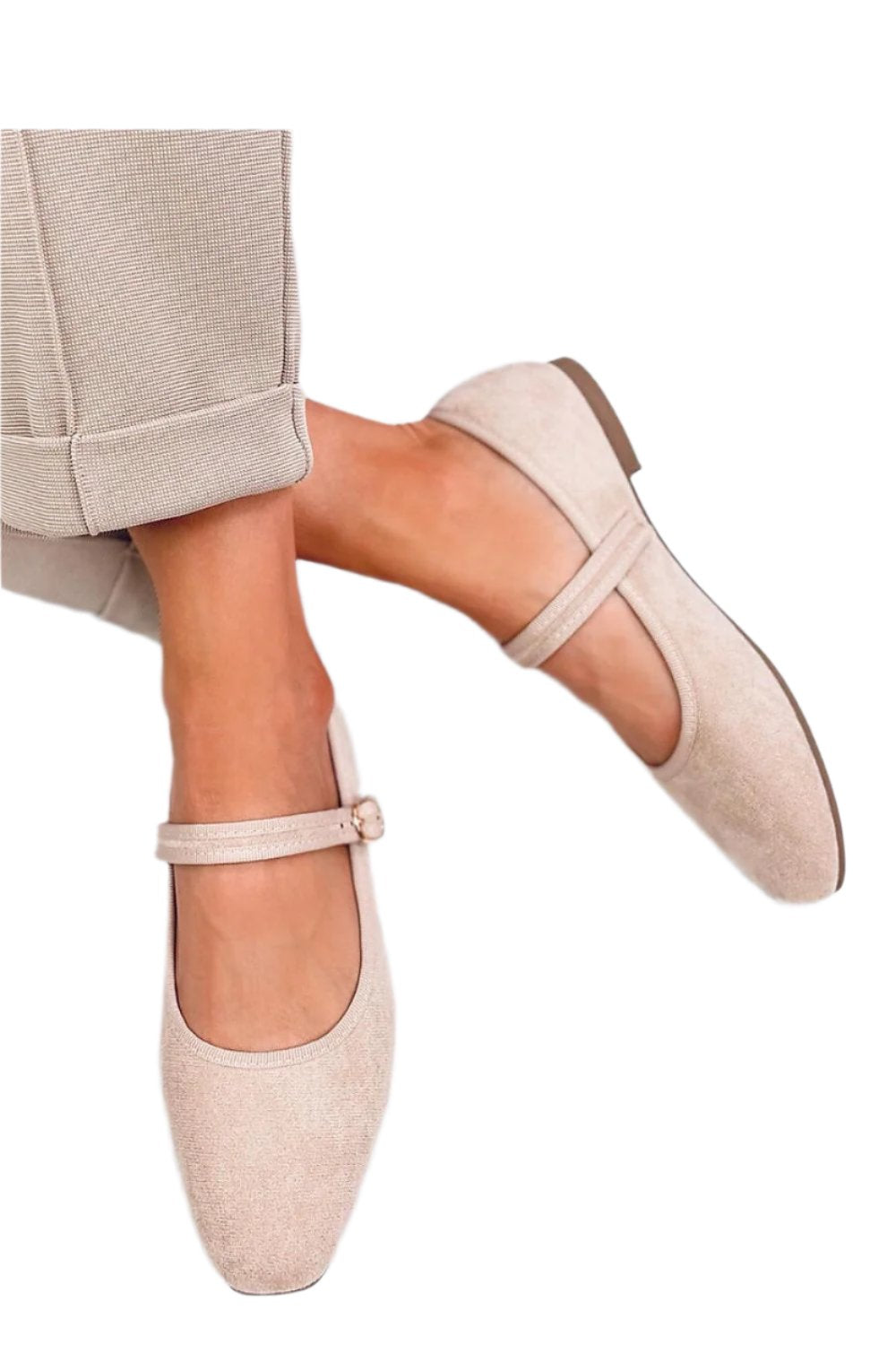 TEEK - Beige Strap Suede Ballet Flats SHOES TEEK MH   