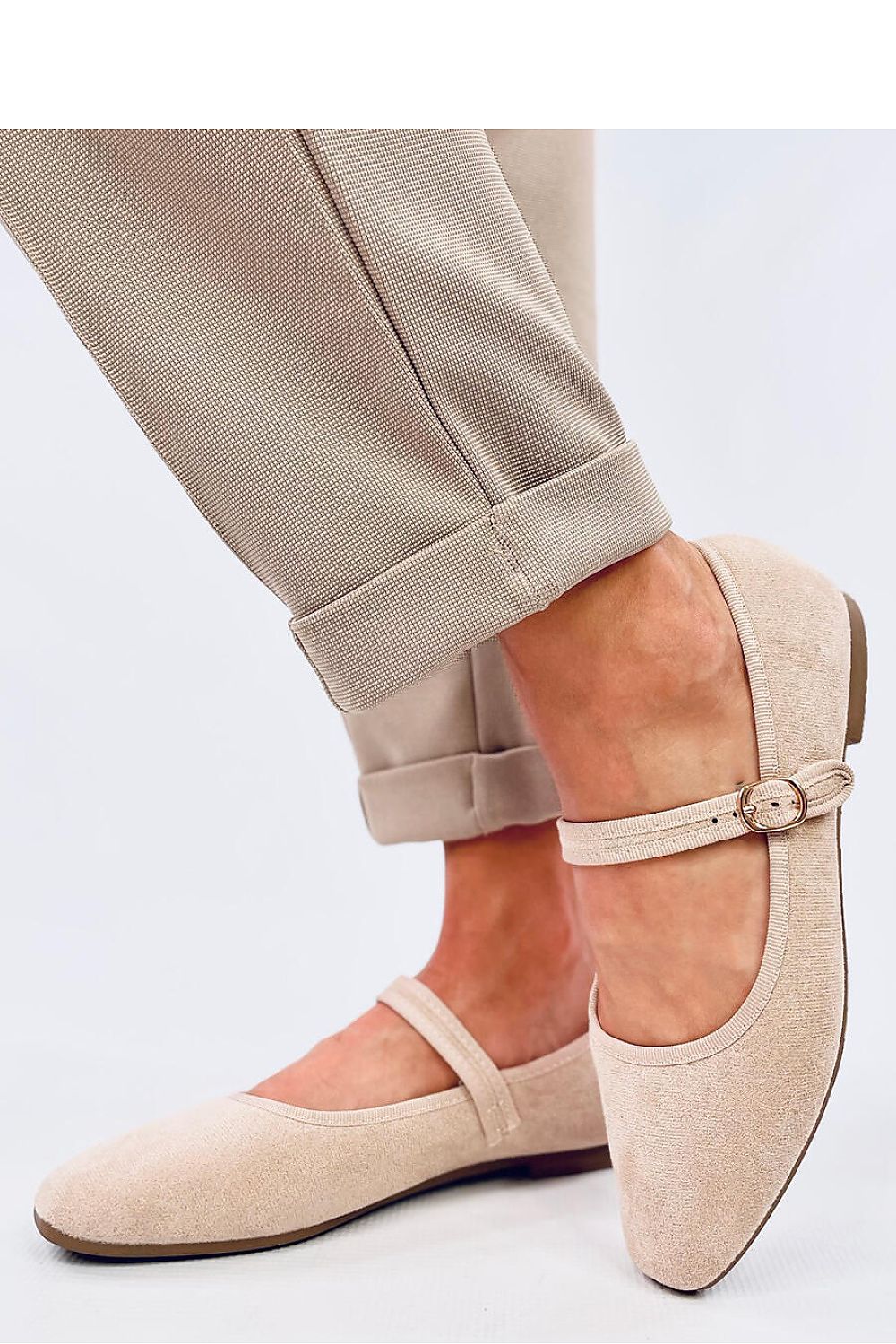 TEEK - Beige Strap Suede Ballet Flats SHOES TEEK MH   