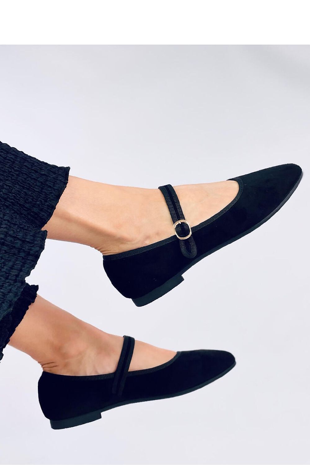 TEEK - Black Strap Suede Ballet Flats SHOES TEEK MH   