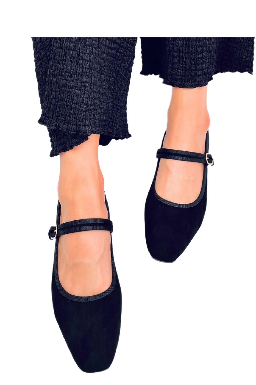 TEEK - Black Strap Suede Ballet Flats SHOES TEEK MH   