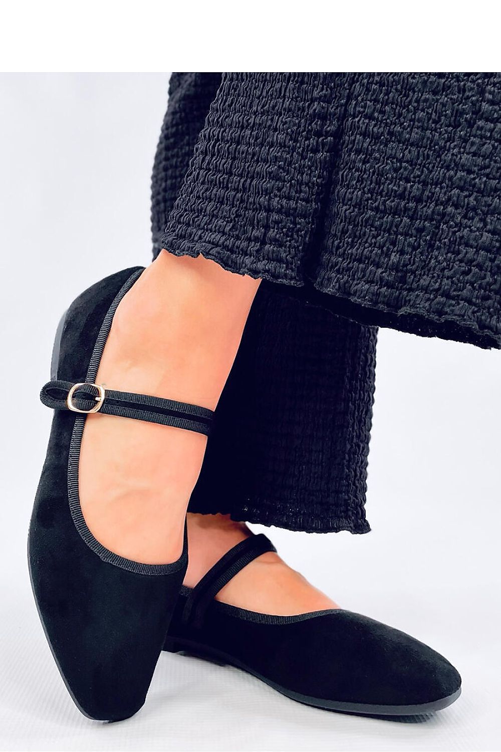 TEEK - Black Strap Suede Ballet Flats SHOES TEEK MH   