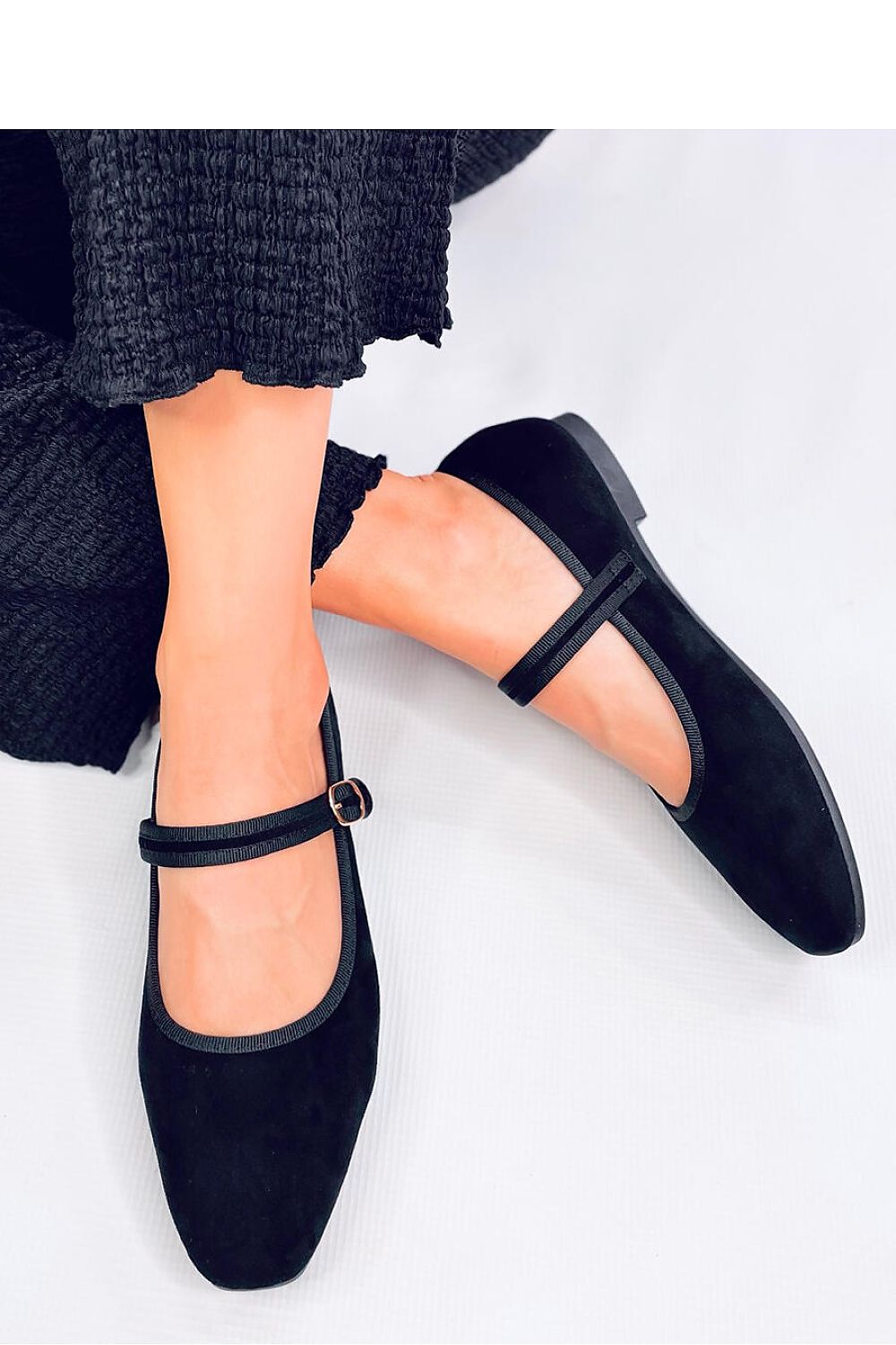 TEEK - Black Strap Suede Ballet Flats SHOES TEEK MH 6  