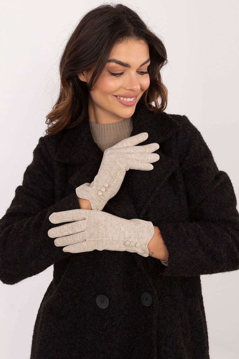 TEEK - Flowers Finger 3 Button Gloves GLOVES TEEK MH beige S/M 