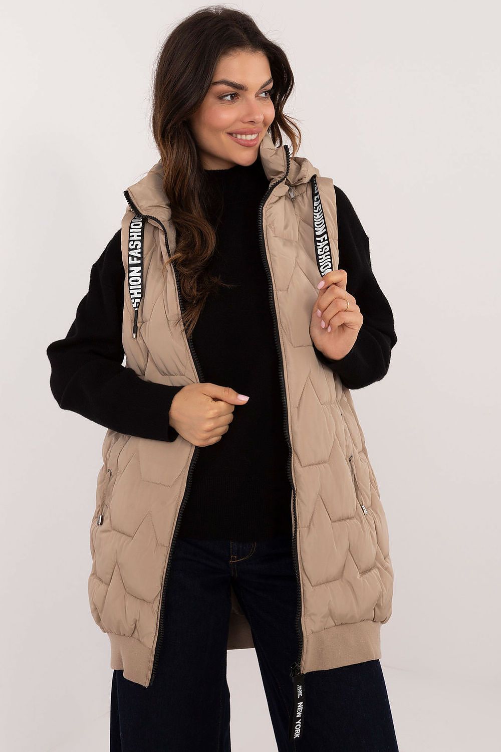 TEEK - Fashion Hooded Ripple Gilet JACKET TEEK MH beige S 