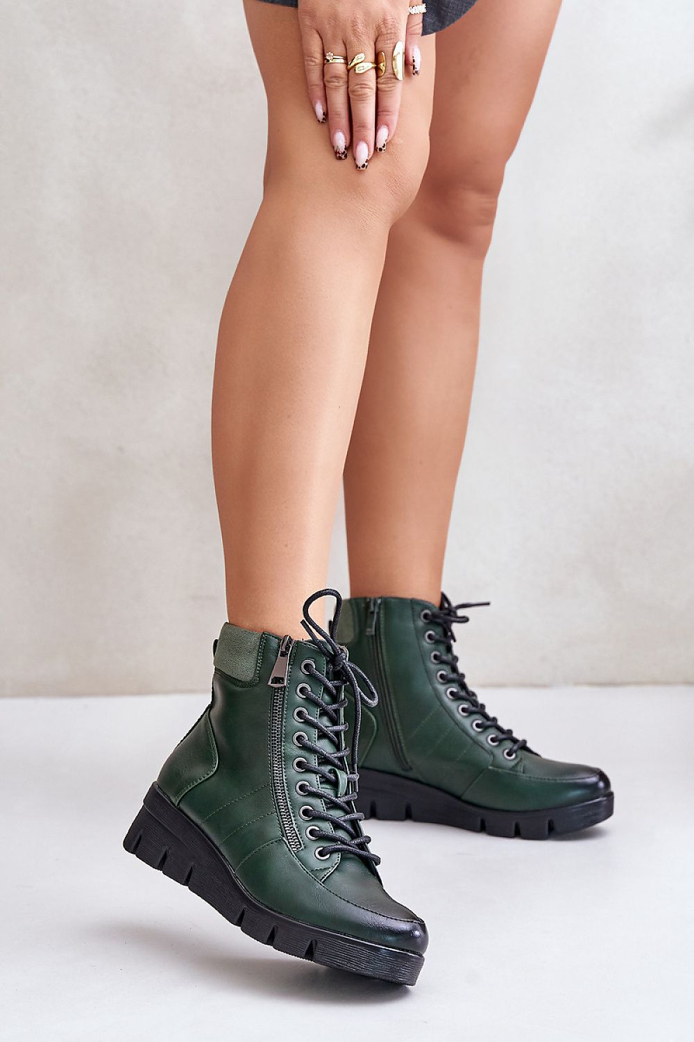 TEEK - High Top Parallel Laced Zip Boots SHOES TEEK MH green 36 