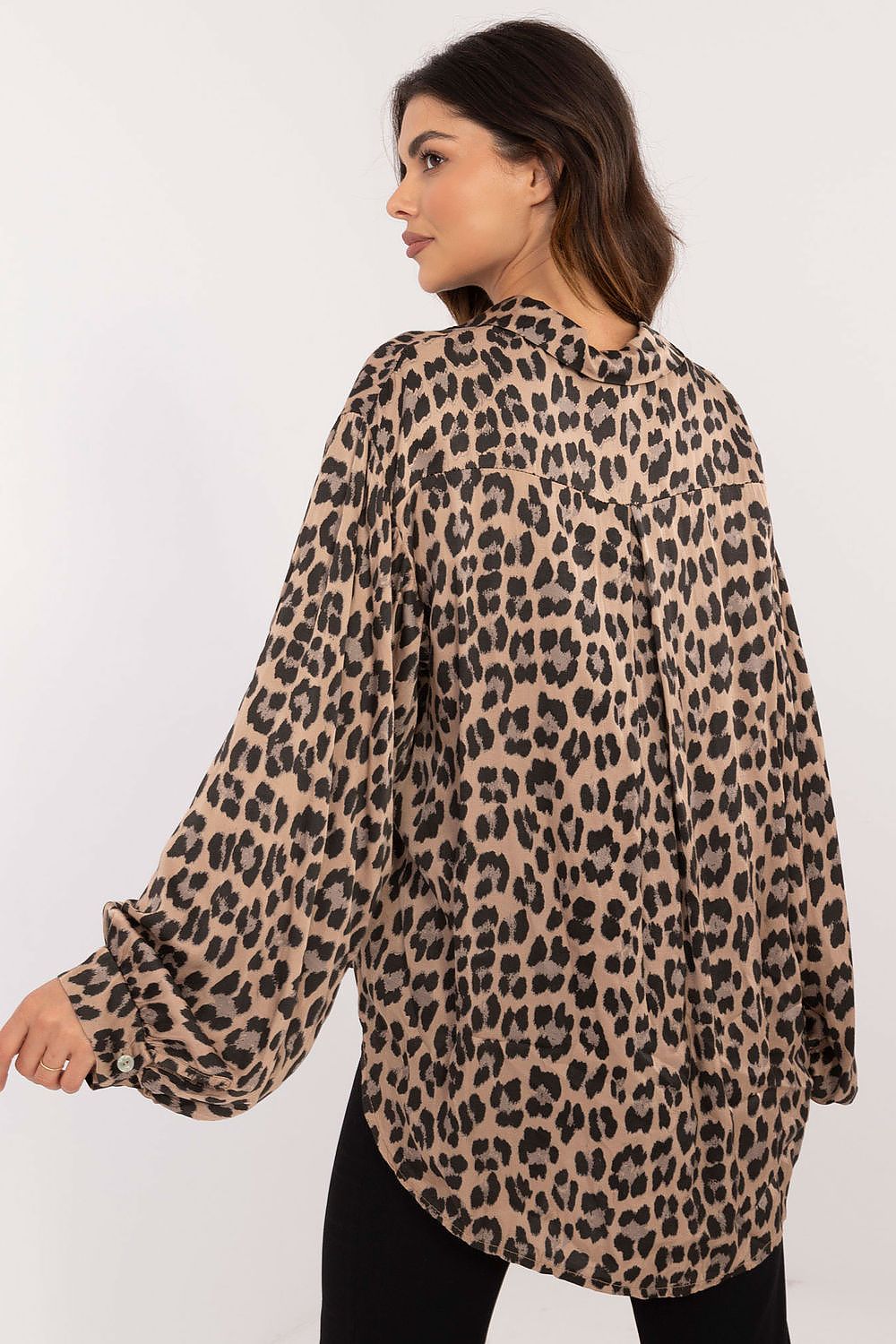 TEEK - Beige Animal Print Puff Long Sleeve Shirt TOPS TEEK MH   