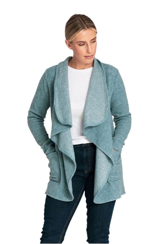 TEEK - Open Front Pocketed Cardigan SWEATER TEEK MH green S 