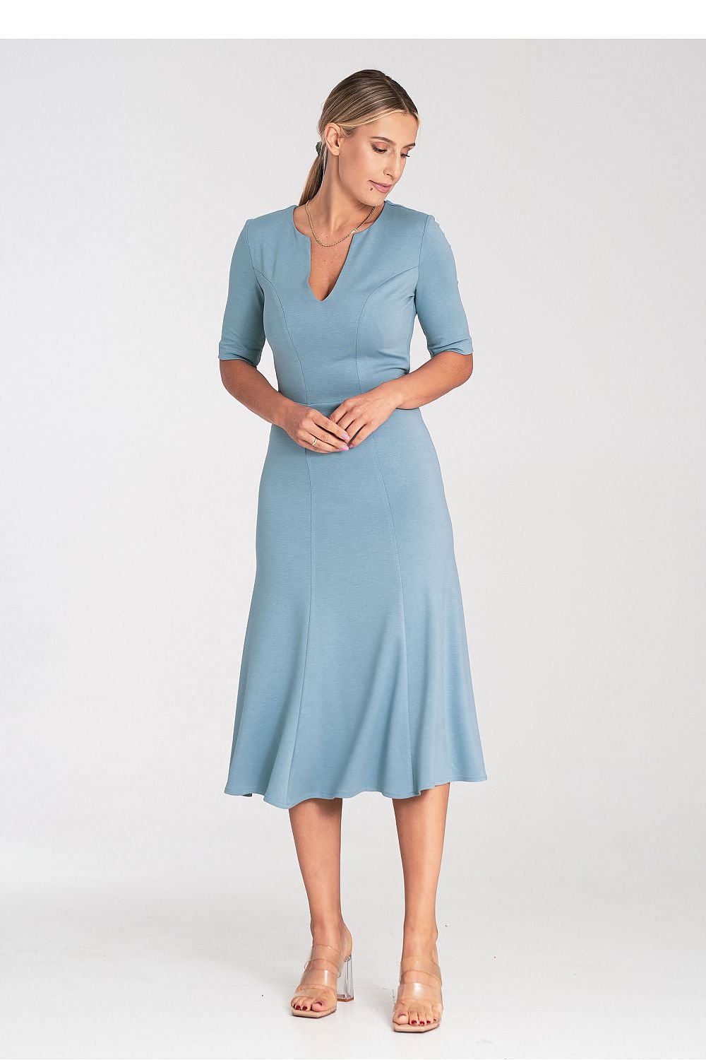 TEEK - Three Quarter Sleeve Dress DRESS TEEK MH blue S 