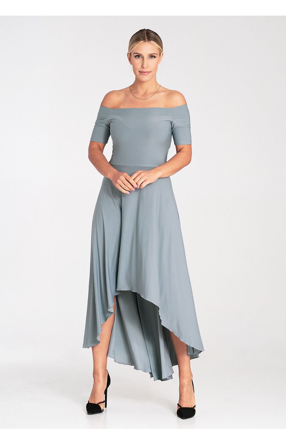 TEEK - Off-Shoulder Back Lengthy Evening Dress DRESS TEEK MH grey S 