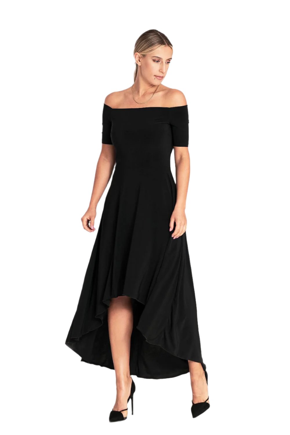 TEEK - Off-Shoulder Back Lengthy Evening Dress DRESS TEEK MH black S 