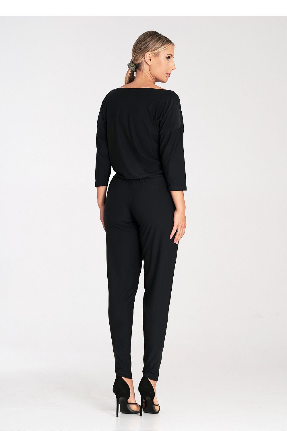 TEEK - Boat Neck Drawstring Waist Jumpsuit JUMPSUIT TEEK MH black S 