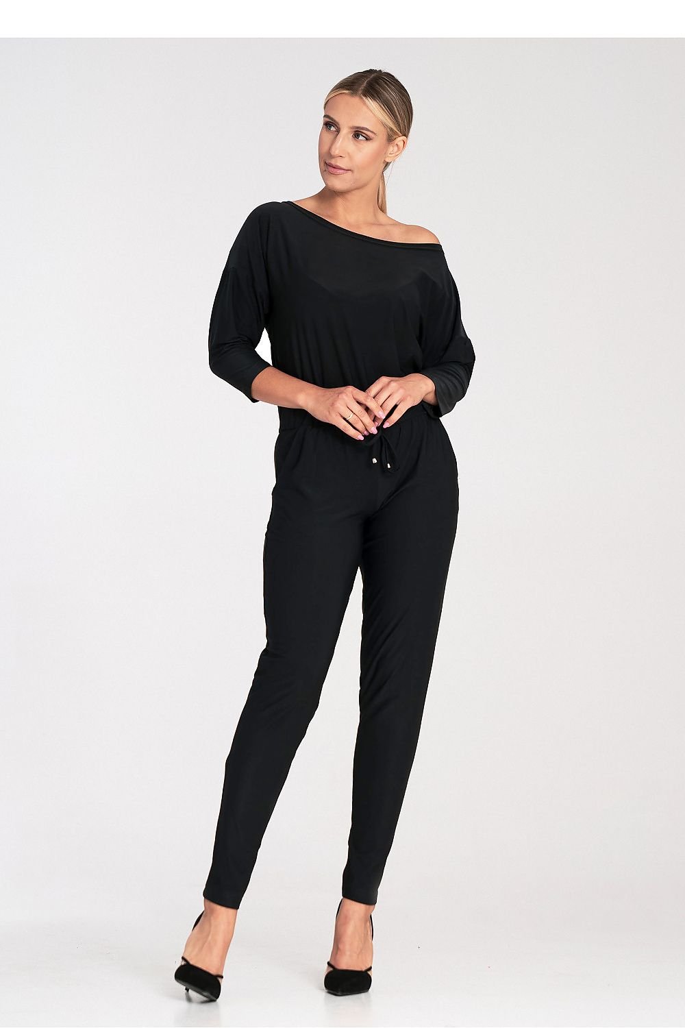 TEEK - Boat Neck Drawstring Waist Jumpsuit JUMPSUIT TEEK MH   