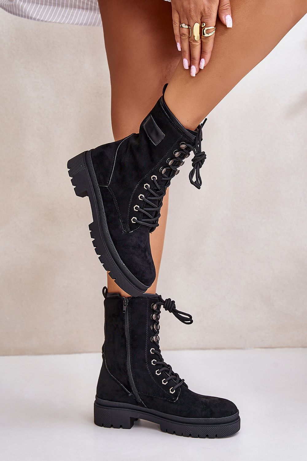 TEEK - Suede Zip Laced Combat Boots SHOES TEEK MH   