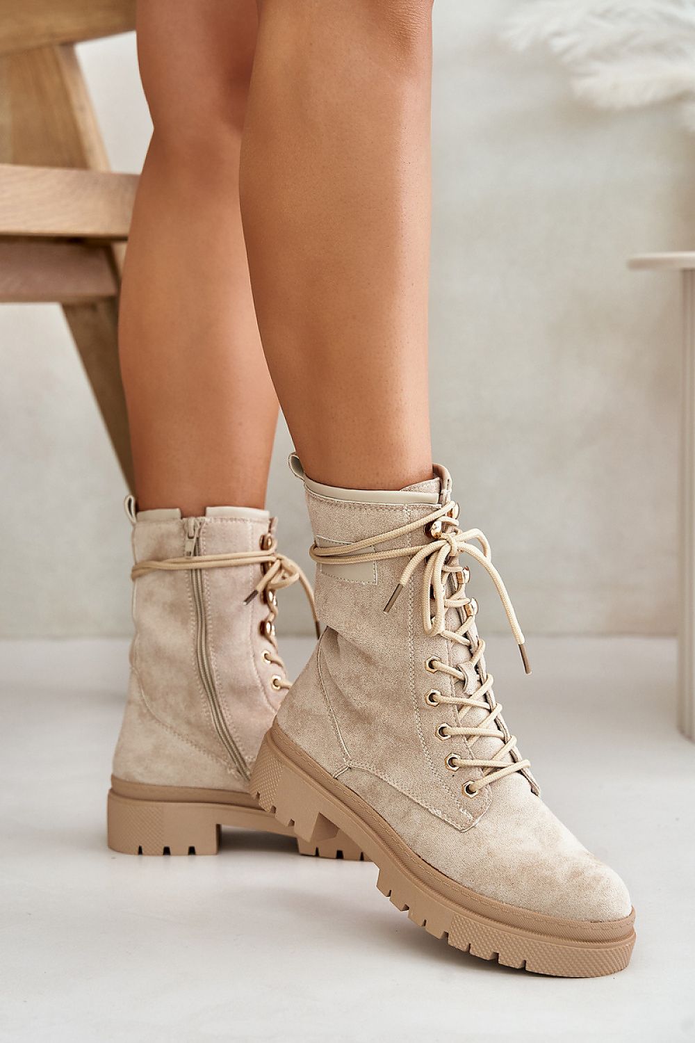 TEEK - Suede Zip Laced Combat Boots SHOES TEEK MH   