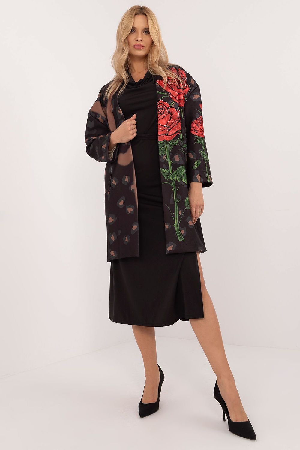 TEEK - Unbuttoned Wild Floral Coat COAT TEEK MH black One Size