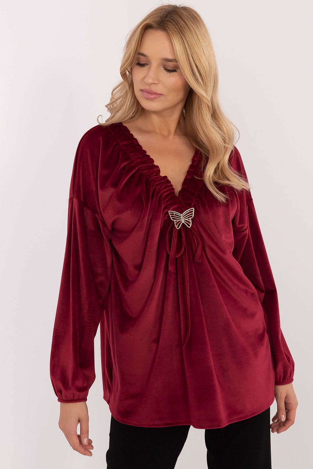 TEEK - Detachable Butterfly Long Sleeve Blouse TOPS TEEK MH red One Size 