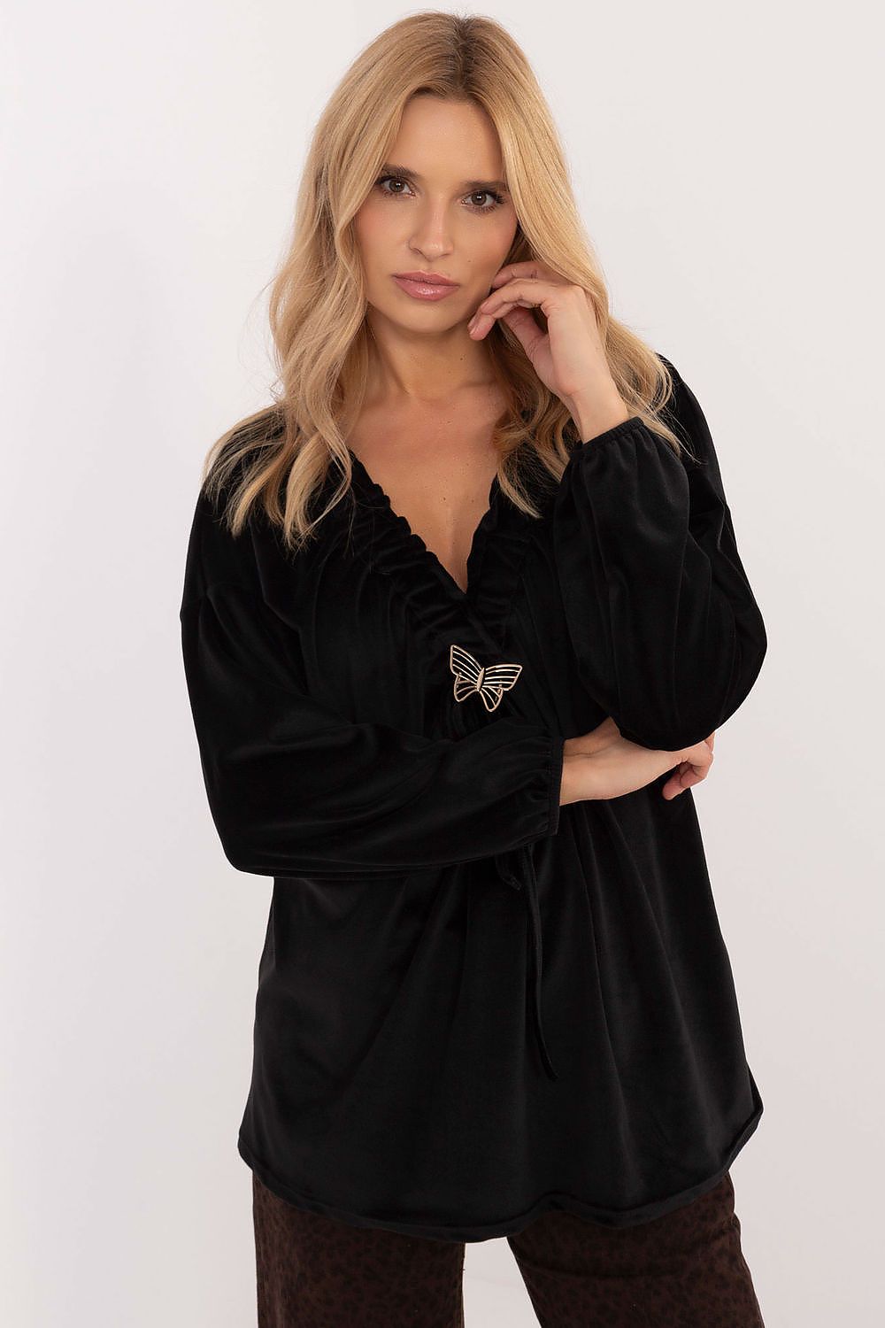 TEEK - Detachable Butterfly Long Sleeve Blouse TOPS TEEK MH black One Size 