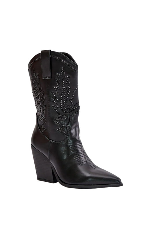 TEEK - Black Mid-Calf Cowboy Boots SHOES TEEK MH   