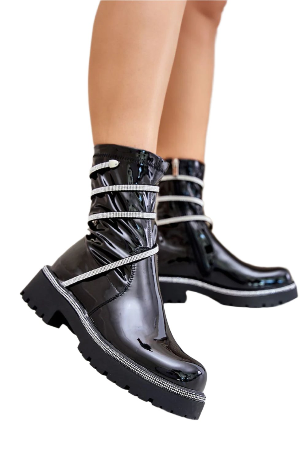 TEEK - Black Ankle Wrapped Snake Boots SHOES TEEK MH   