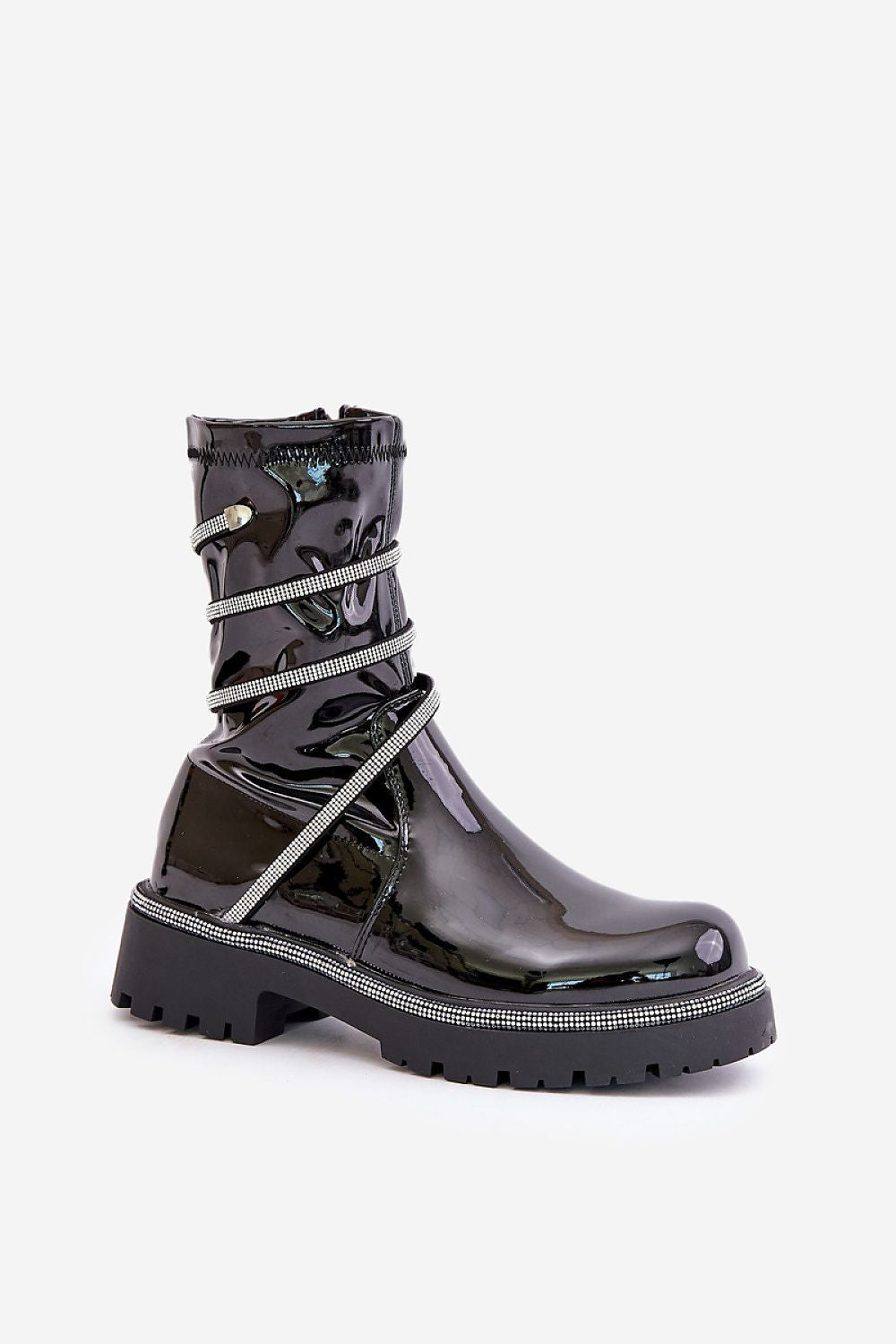 TEEK - Black Ankle Wrapped Snake Boots SHOES TEEK MH   