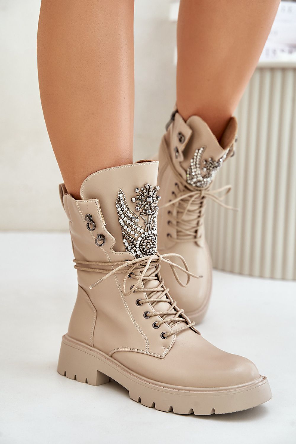 TEEK - Bejeweled Tougue Laced Boots SHOES TEEK MH   