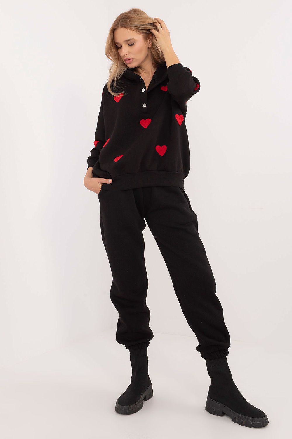 TEEK - Hooded Hearts 2pc Sweat Set SET TEEK MH black One Size 